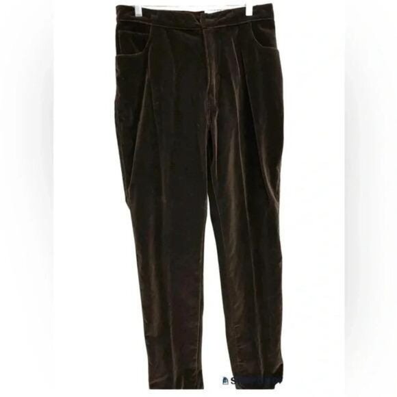 Vintage Opal by Lorraine Wardy Brown Velvet Cotton 2-Piece Set – Cropped Jacket - Picture 5 of 8